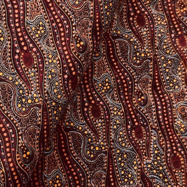 BROWN SPIRIT DREAMING Aborigines Stoff aus Australien